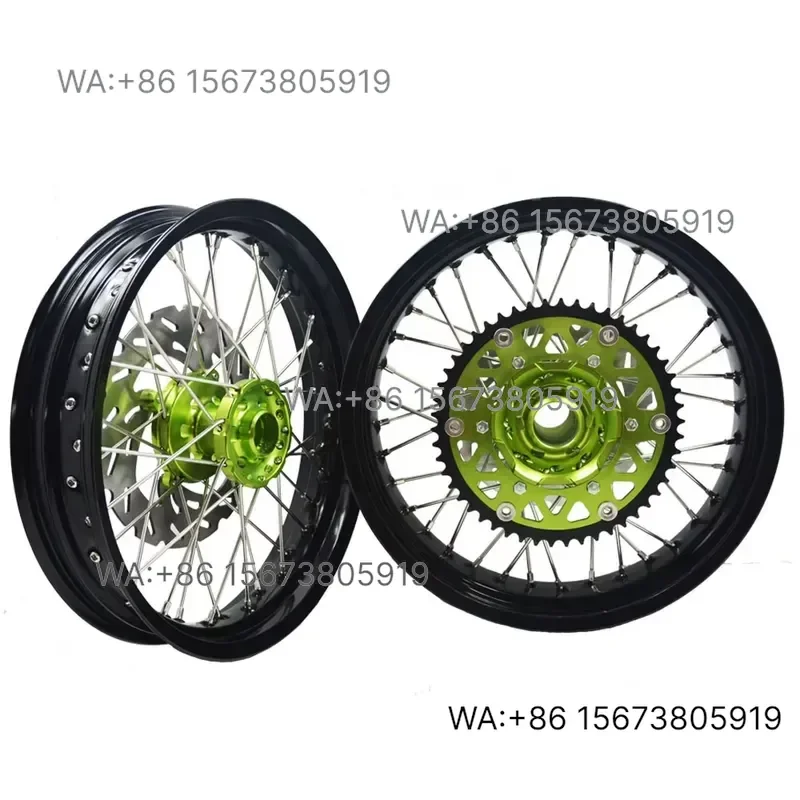 For  Wmwmnu 17 Inch Hub Motor Supermoto Rim Super Motard Wheels  KLX250cc KLX450cc  KAWASAKI MOQ 1set