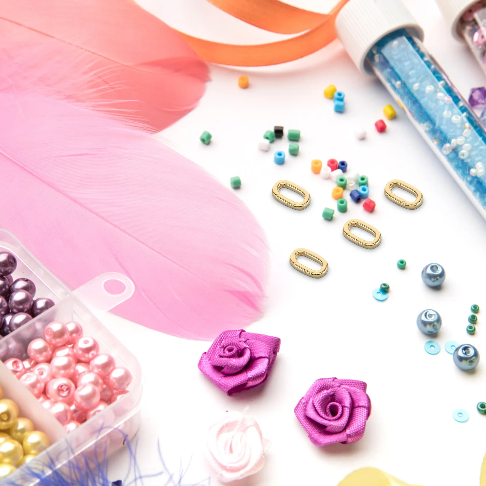 

4Pcs DIY Jewelry Clasps Oval Necklace Clasp Bracelet Connector Carabiner Clasp Pendant for Bracelet Making Clasps for Jewellery