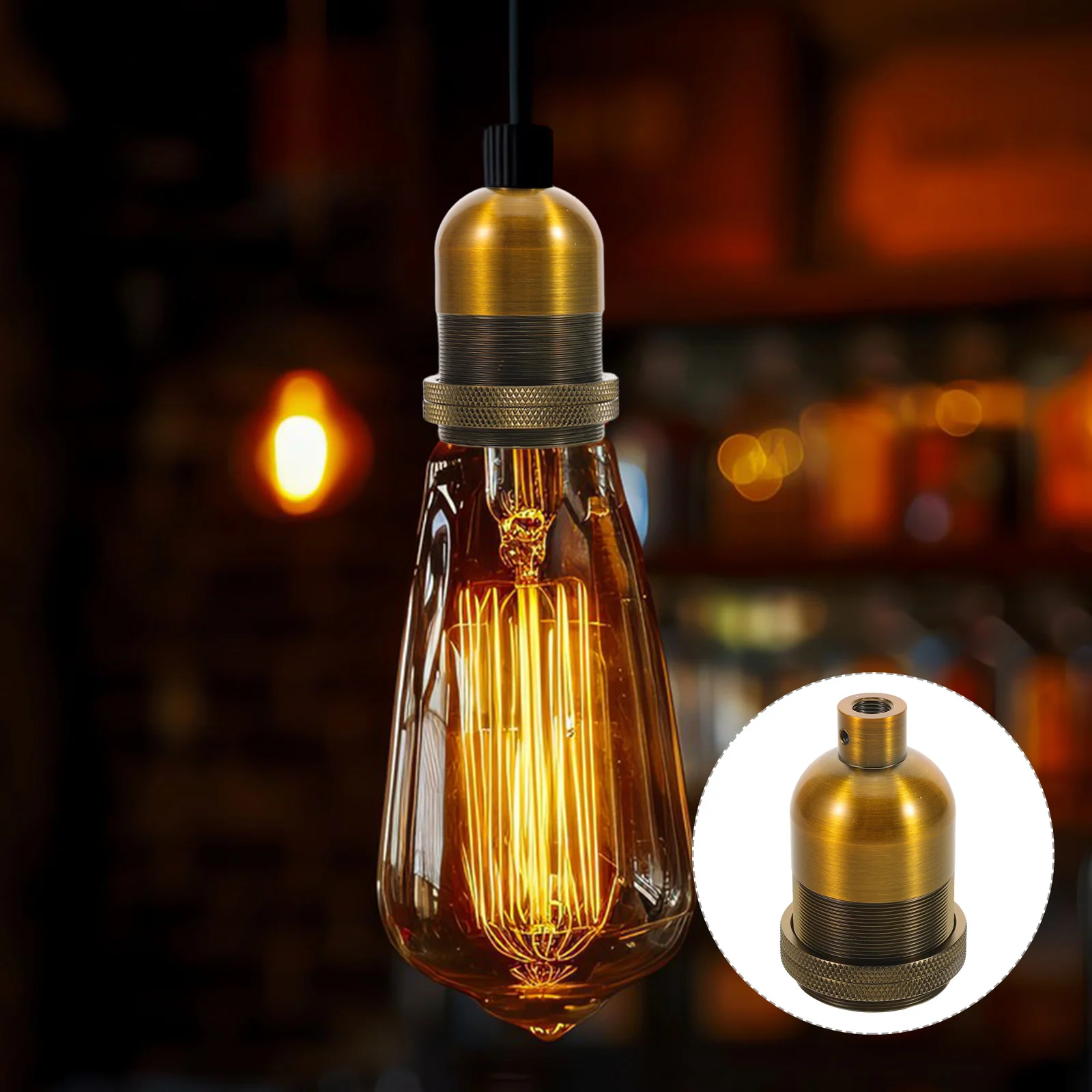 

E27 Vintage Lamp Socket Aluminum Screw Base Light Holder Pendant Ceiling Light Socket Replacement for DIY Lighting Fixture