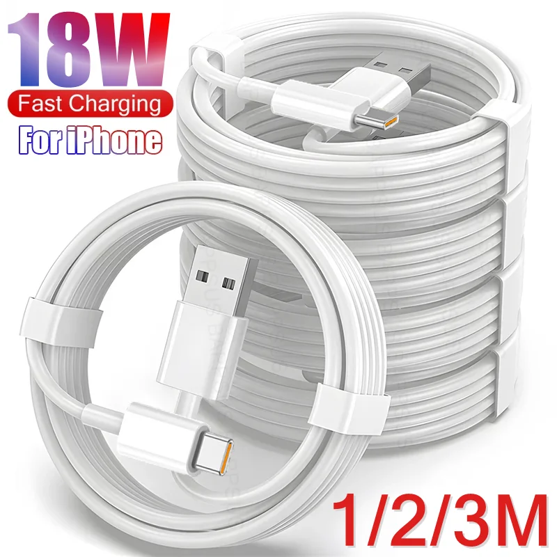 15PM USB To Type C Type-C Fast Charging Phone Cable for iPhone 15 Pro 15Plus ProMax Long Car USB C Quick Charger Data Wire Cord