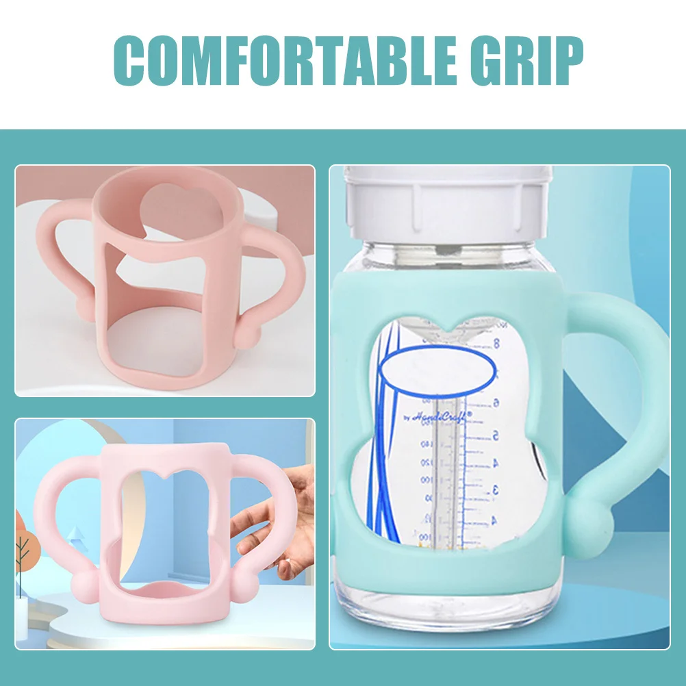 

4 шт., силиконовые держатели для детских бутылочек, аксессуары для кормления, безопасный, прочный, удобный для захвата, практичный подарок, ручка для детских бутылочек