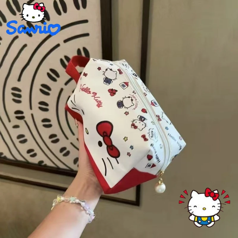 

Sanrio Hello Kitty Cosmetic Bag Girl Waterproof Kawaii Cartoon High-Capacity Travel Storage Anime Portable Wash Bag New Style