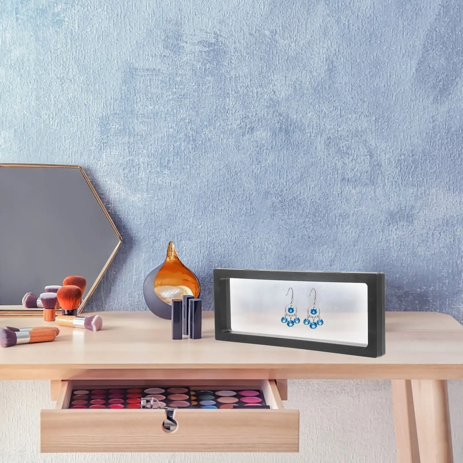 2Sets Ring Display Box Antirust Jewelry Storage Elegant Frame Eye-Catching Interior Decor Ring Display Stand Jewelry Holder