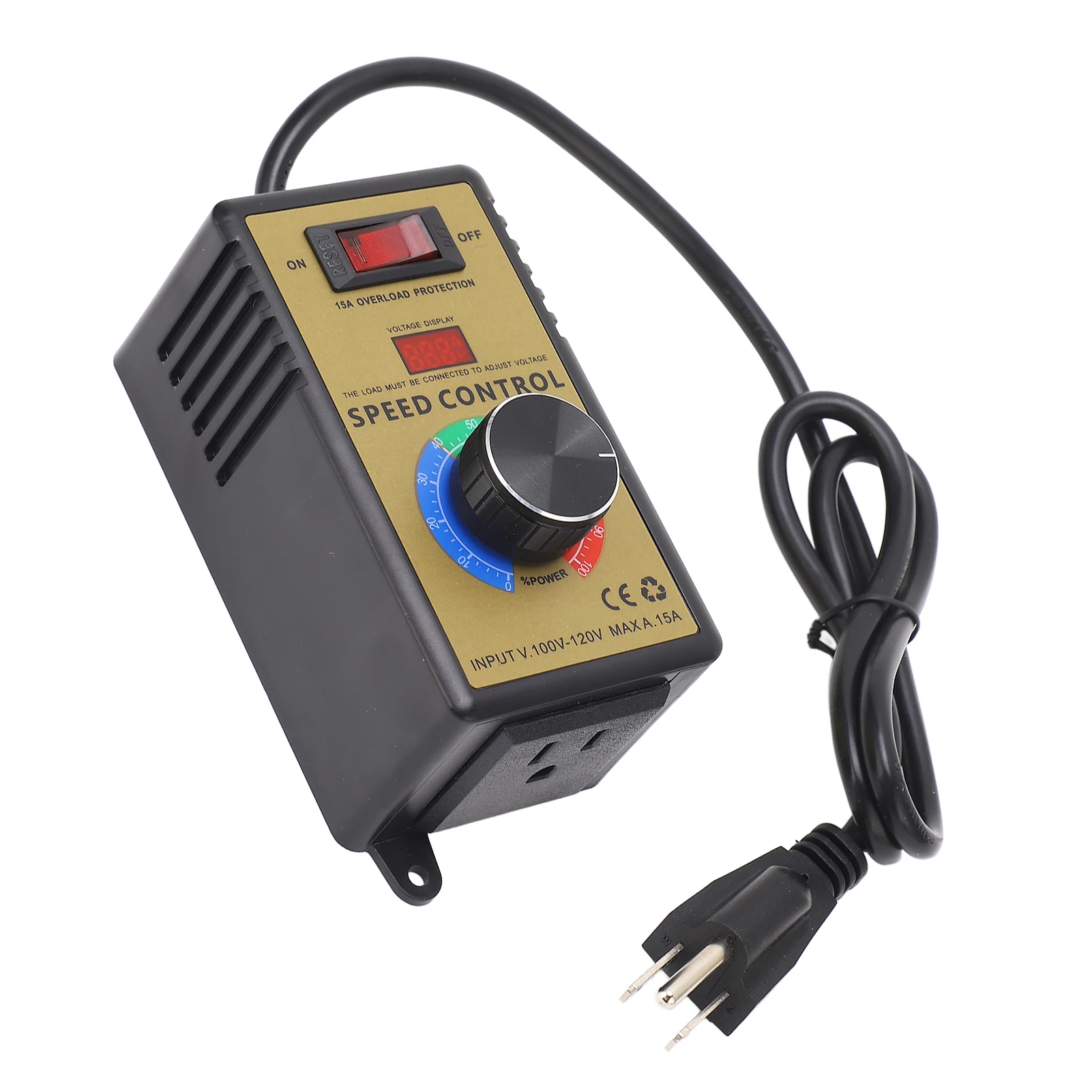 

Angle Grinder Governor Speed Regulator Motor Fan Controller Stepless Speed Control Switch 15A Overload Protection AC