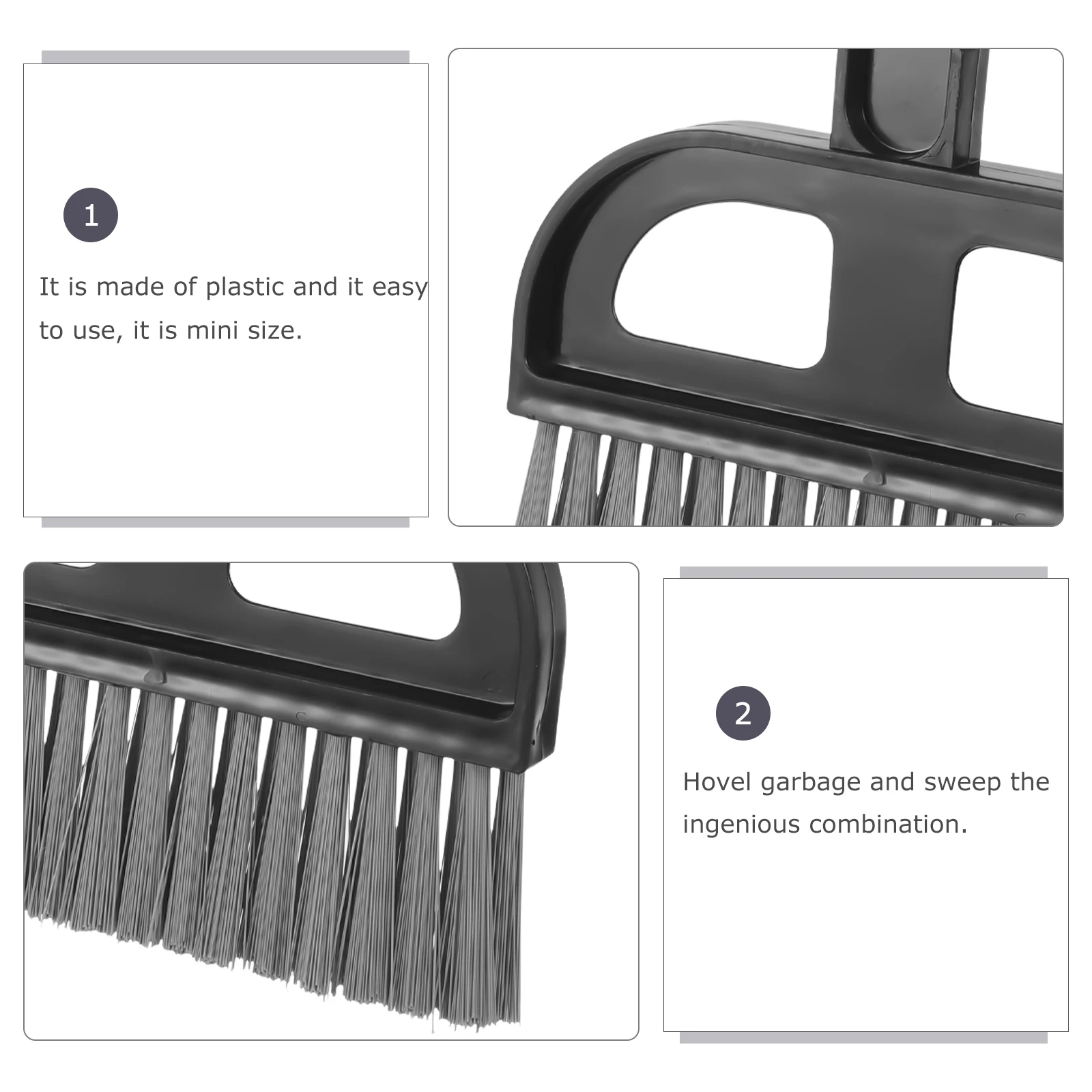 

Keyboard Cleaning Brush Duster Handled Mini Dustpan Black Dusting Broom Small Computer Grouting