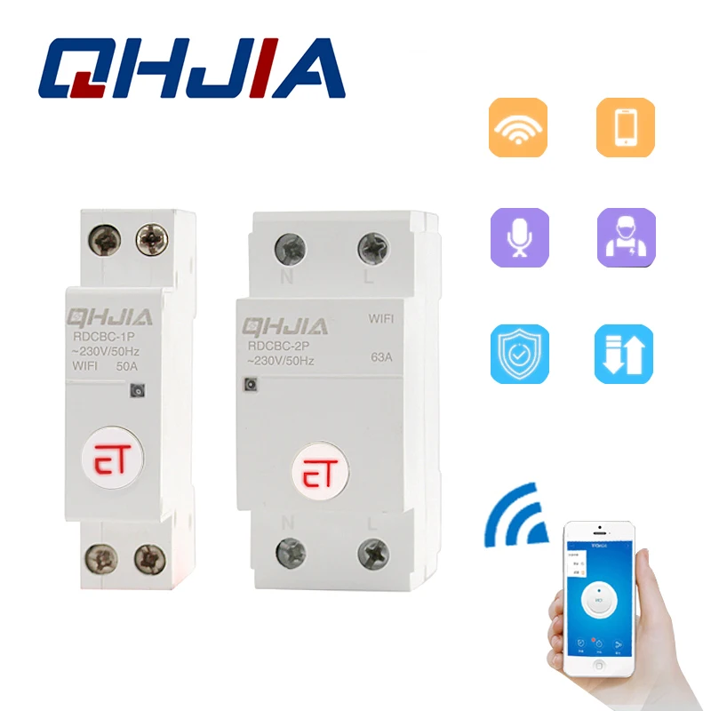 

WiFi Circuit Breaker 1P+N 3P+N Din Rail Smart Timer Switch Relay Remote Contro By eWeLink APP Alexa Google Home