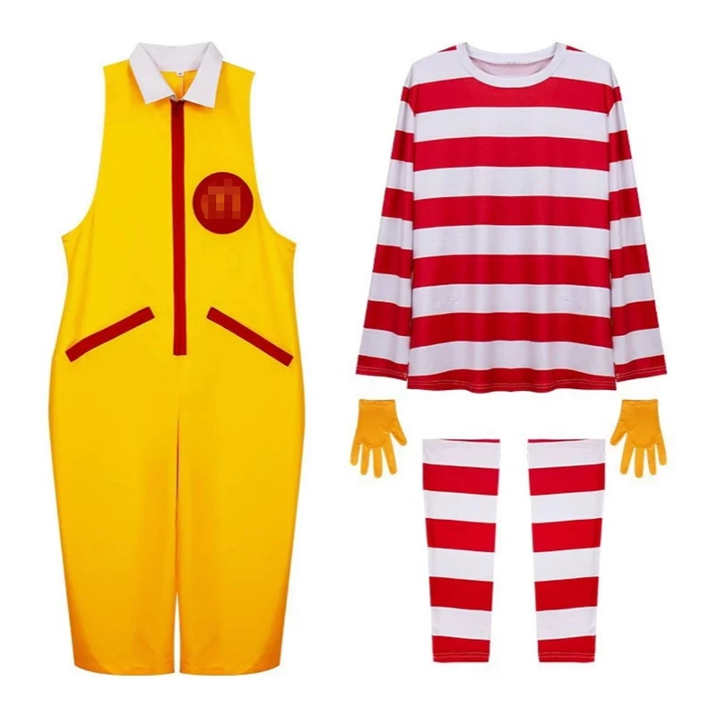 Сутра Клоун Персонаж для взрослых Макдональд Косплей Костюм Рональд Маскарад Вечеринка Хэллоуин Забавный костюм Сценическая одежда