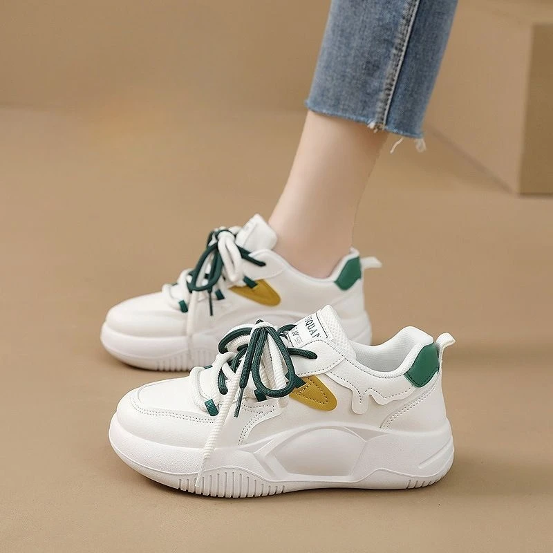 

Women Platform Sneakers Simple Design Skateboard Versatile Running Sports Shoes Casual Flats Outdoor Shoes Tennis Sneakers