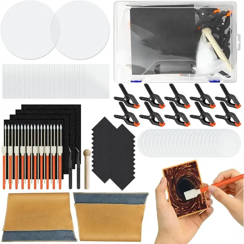 【SURPISE】For Collectors Trading Card Cleaning Kit, Card Grading Flattening Repair Fix Kit Bent For Collectible,Cards Restoration