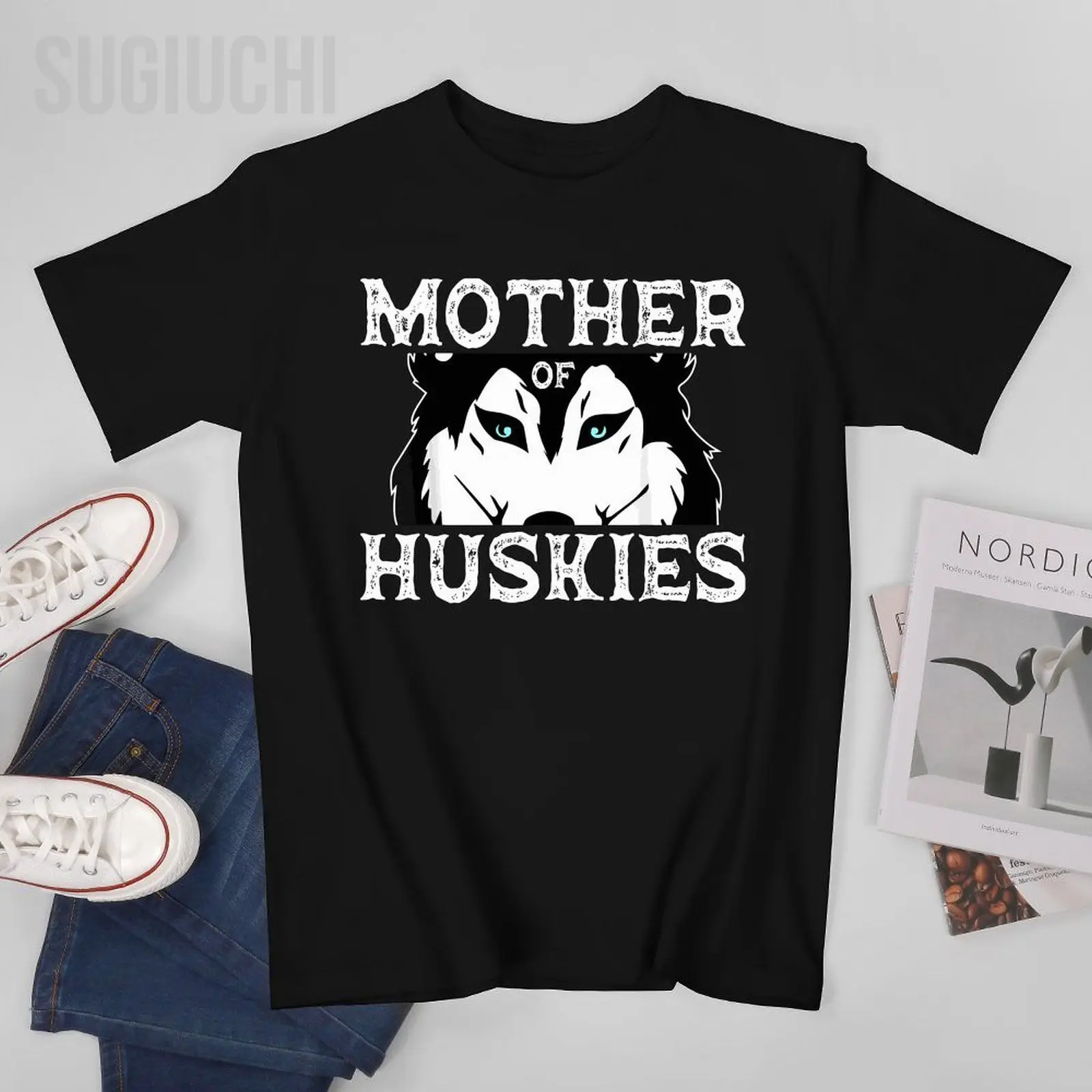 Unisex Men Siberian Husky Mom Fur Parent Sled Dog Breed Mother's Day Tshirt Tees T Shirts Women Boys 100% Cotton T-Shirt