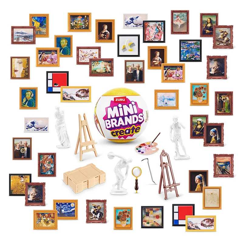 

Zuru Mini Brands Create Masterpiece Art Surprise Capsule Mini Famous Paintings Collectible Blind Box Trendy Toy Home Decor Gift