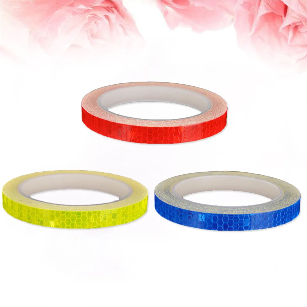 

3 Pcs Luminous Reflective Stickers Bicycle Bike Frame Decals Decorations Tape Reflector Waterproof