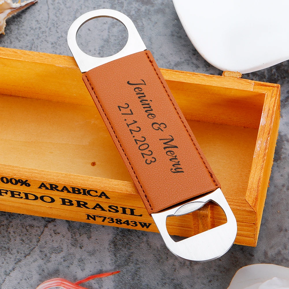 

Engraved Corkscrew Opener Personalized Leather Bottle Opener Beer Corkscrew for Couple Him Her Wine Opener Valentine's Day Gift