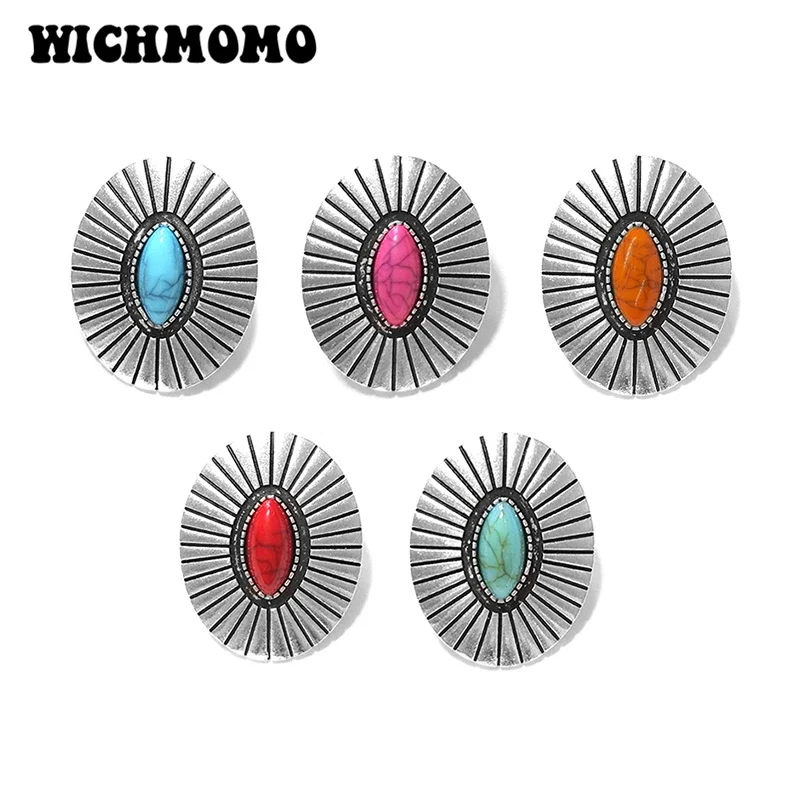 Accesorios de Moda para el Cabello, 3 Piezas, 34*27MM, Botones Decorativos Ovalados de Aleación de Zinc Retro, Dijes para Cintas de Pelo, Joyería DIY