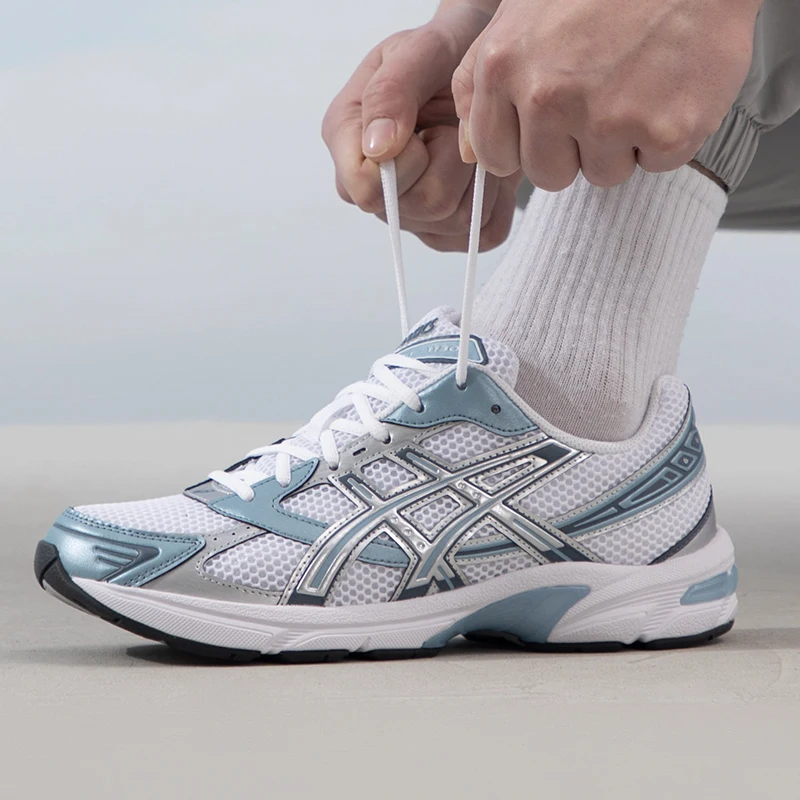 Calçados Masculinos e Femininos Asics, Tênis Esportivos Resistentes ao Desgaste, Modernos, Leves, Respiráveis, Casuais de Cano Baixo para Atividades ao Ar Livre 1201A256-116