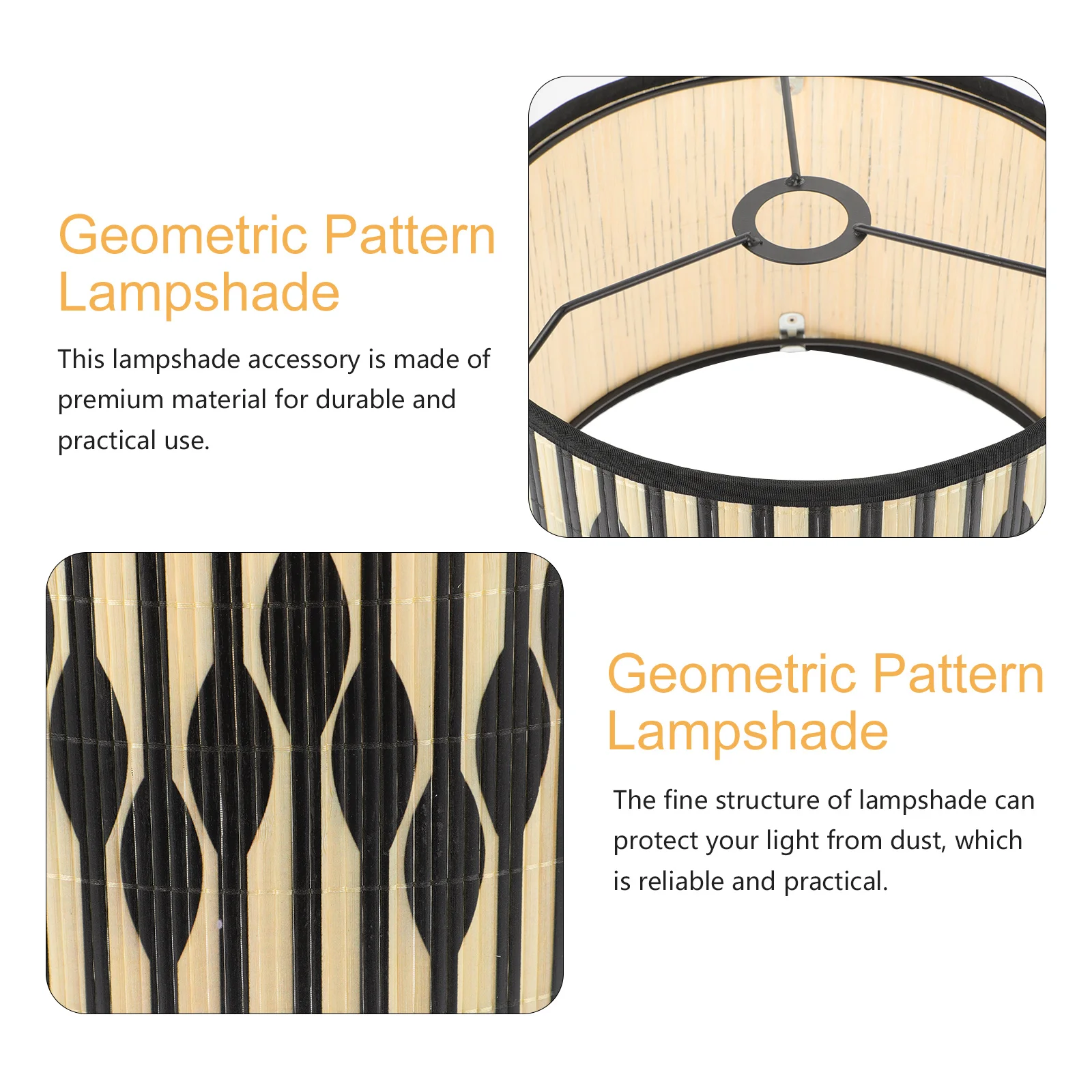 

Geometric Lampshade Bamboo Craft Light Cover Home Bedroom Living Room Decor Diffuse Lighting Suitable All Rooms Easy