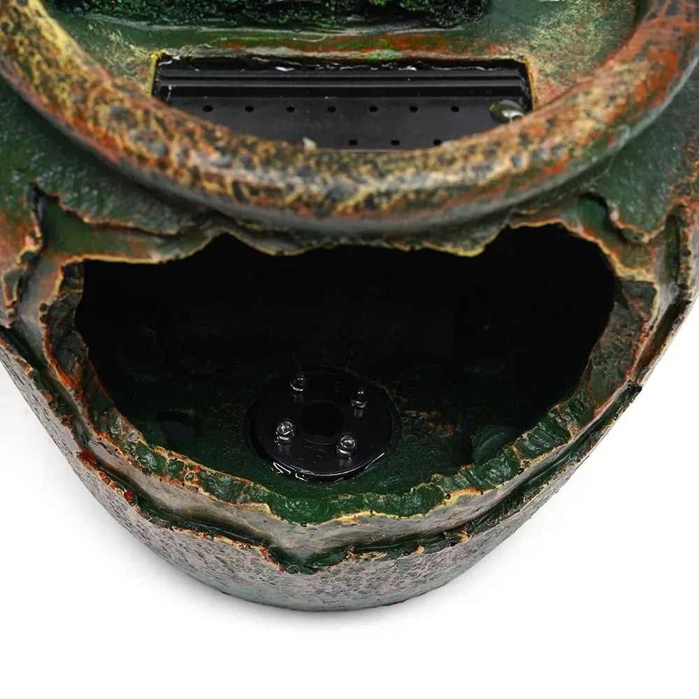 Светодиодный настольный фонтан с дизайном сосны, функция воды с широким напряжением 110-220 В для домашнего/офисного декора, расслабляющий звук и свет