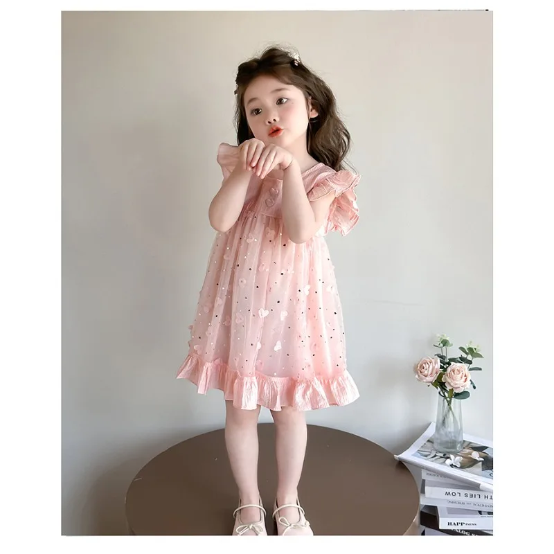 Mädchen Sommerkleid 2026 Neu, Prinzessinnen-Kinderkleid, Sommer-Stil für kleine Mädchen