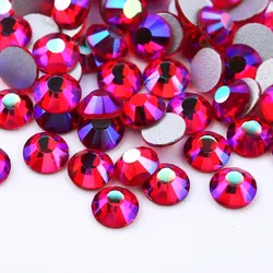 SS3-SS30 1440PCs Siam AB Glass Crystal Glass 3D Nail Art Decorations Flatback Rhinestones Non HotFix Crystal Wedding Dress 054