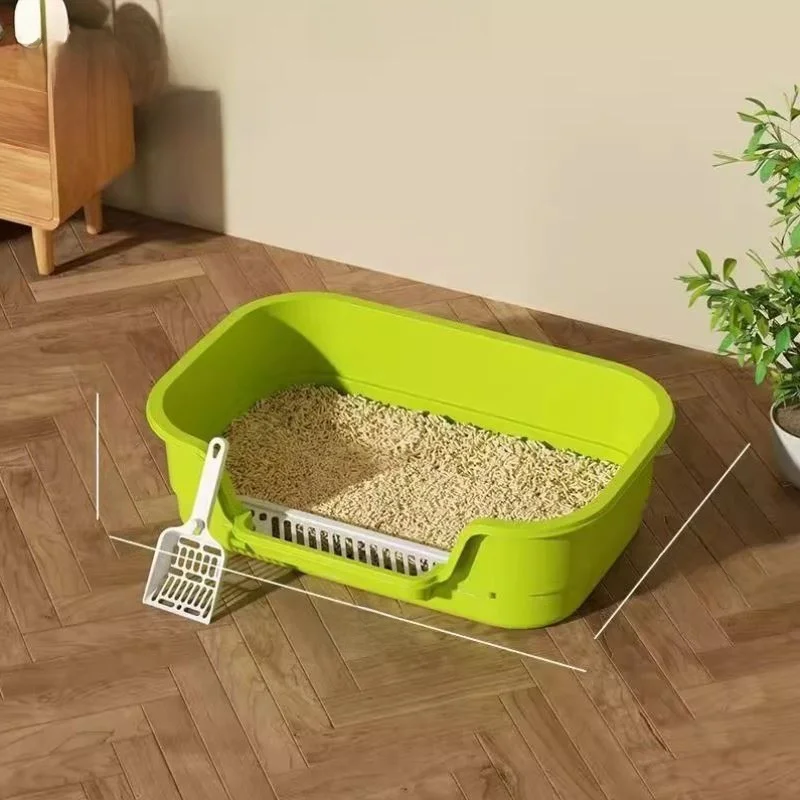 

Large Open Top Plastic Litter Box Breathable Portable Pet Toilet for s Home Use Odor Control Small Size Toilet