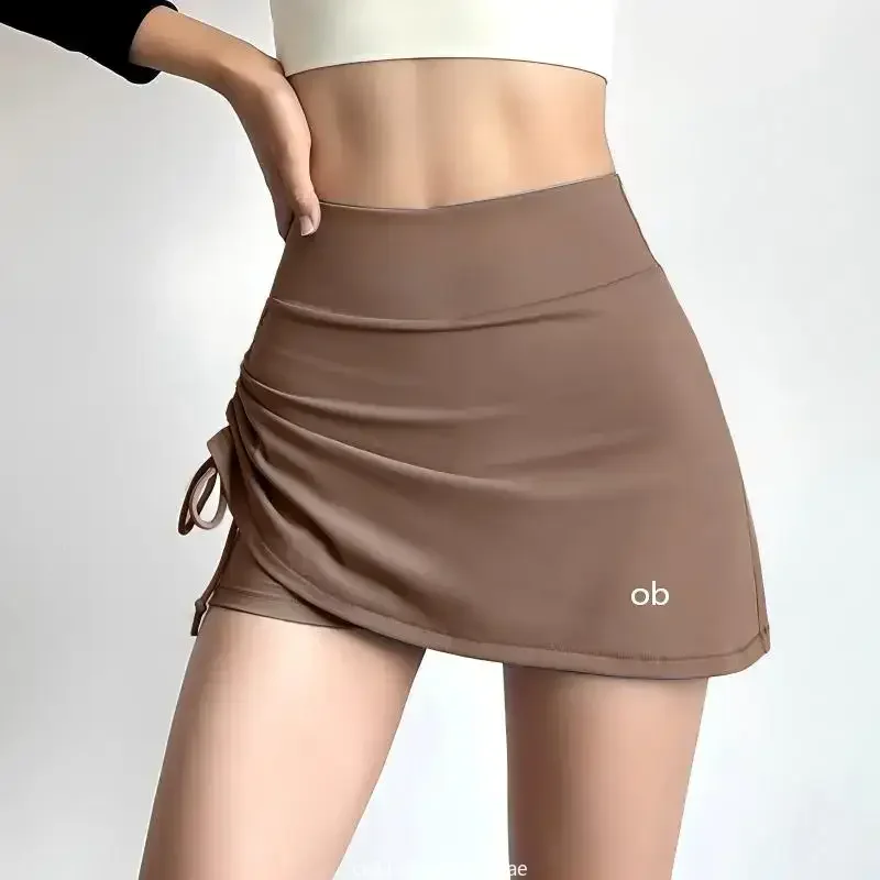 New Breathable Hip-lifting Woman Shirring Yoga Short Skirt Gym Running Sports Tennis Skirt Solid Color Hip Push Up Summer Shorts