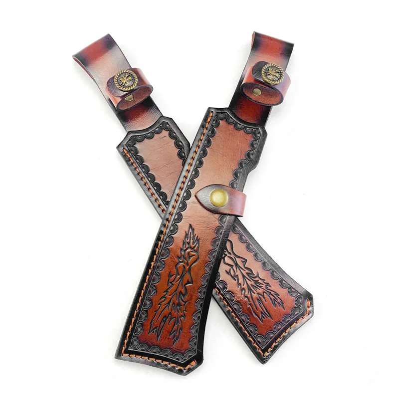 

Оболочка для ножа из натуральной воловьей кожи с фиксированным лезвием — универсальный кожаный чехол из цельнозерновой кожи для охотничьего ножа с тиснением