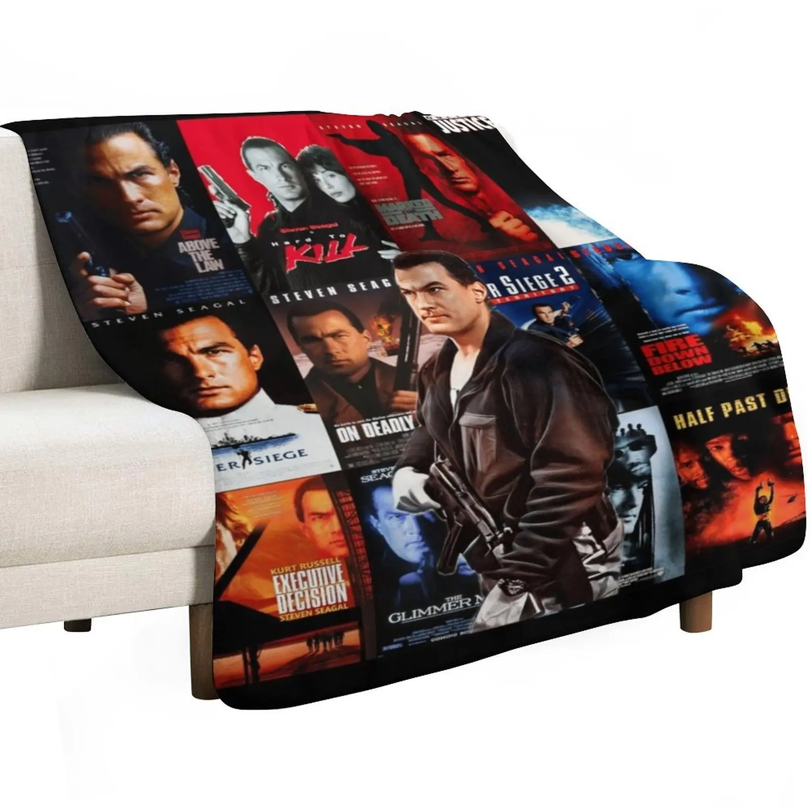 Cinema of Seagal Throw Blanket Cute Soft Beds Plaid Sofa Throw Quilt Moving Blankets