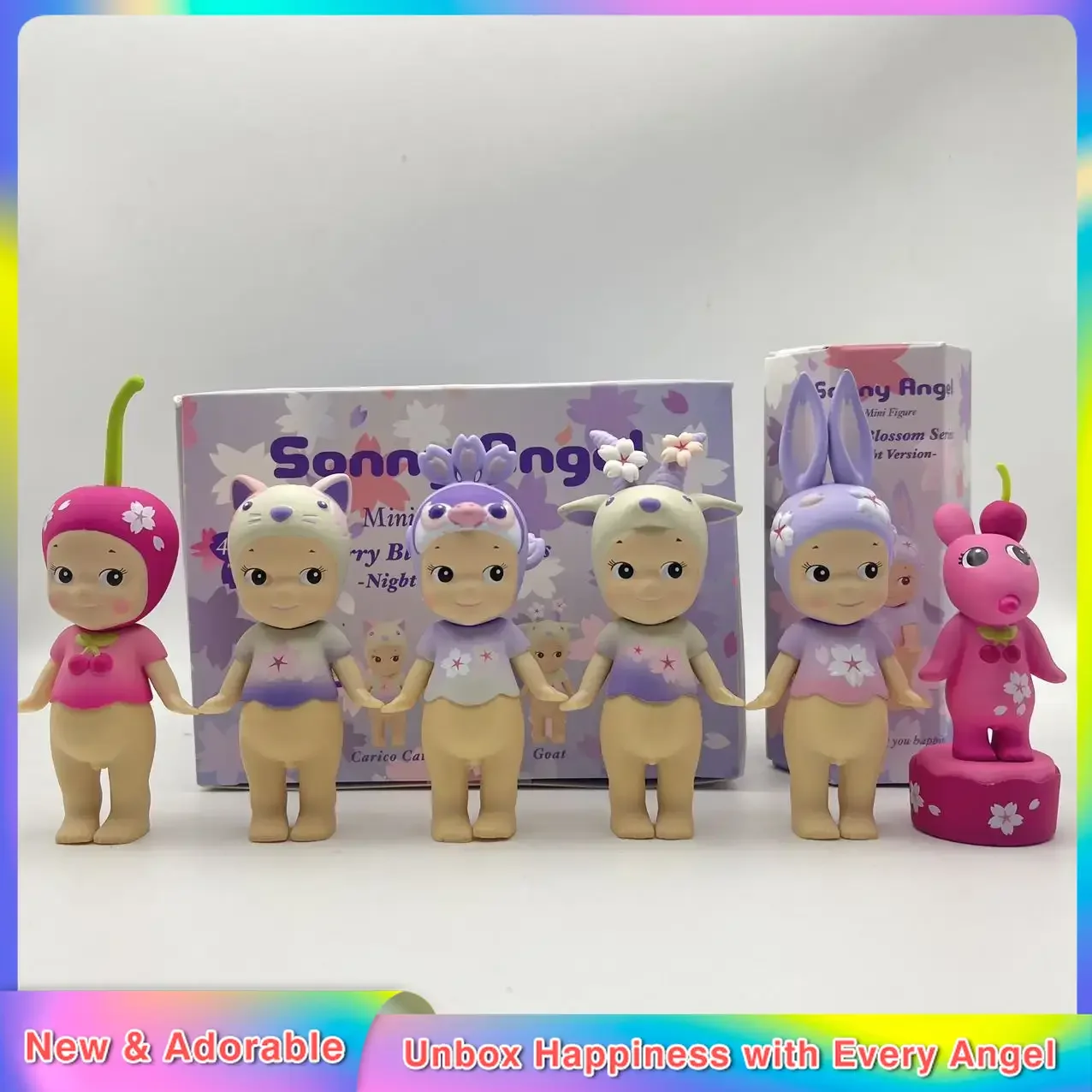 

6Pcs Sonny Angel Cherry Blossom Series Night Version Limited Edition Blind Box Mini Anime Figure Cute Kawaii Home Decor Gift