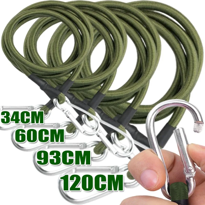 AliExpress NONE Outdoor Heavy Duty Bungee Cord Elastic Tie Strap String Carabiner Hooks Kayak Cycling Luggage Packing Ropes Camping Accessories