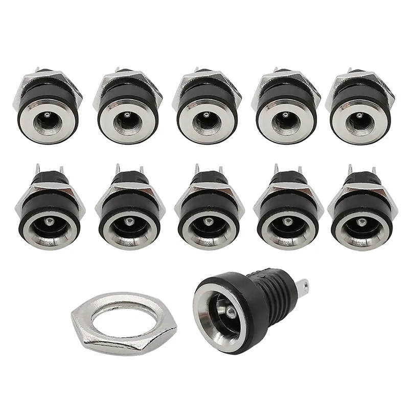 

10 Pairs 5 5 x 2 1 mm DC Male and Female Socket Panel Mount Connectors for Standard DC Power Supply Equipment DIY