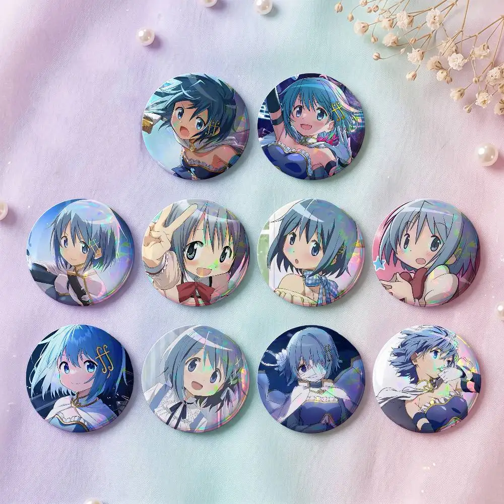 1pc Cartoon Figure Miki Sayaka Cartoon Style Badge Brooches On Backpack Decoration Round Enamel Pins For Accessorys