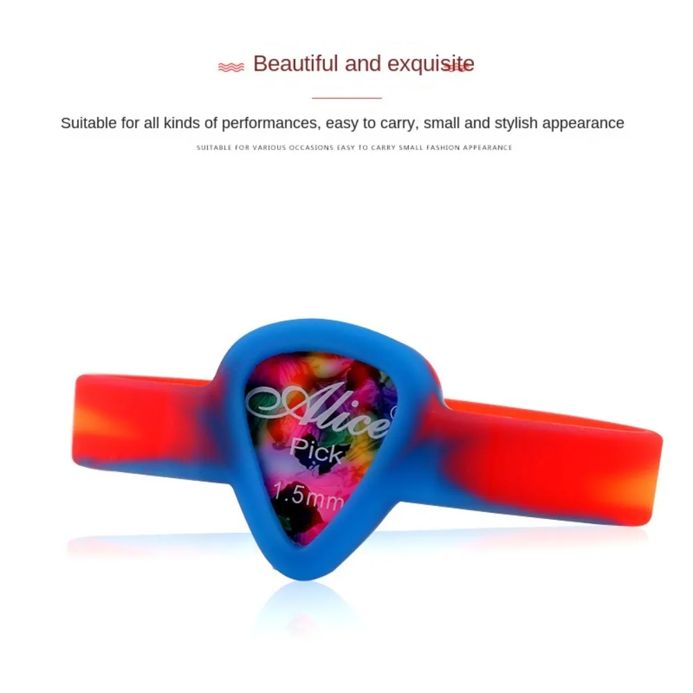 Waterproof Guitar Picks Bracelet Mini Stylish Guitar Pick Holder Wrist Strap Rubber Personality Guitar Pick Holder Wristband Men