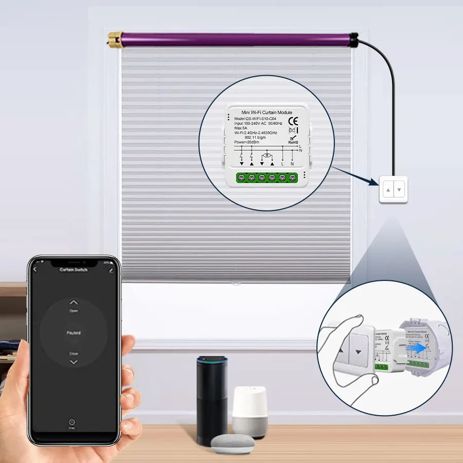 Tuya الذكية واي فاي زيجبي الستار وحدة الستائر الأسطوانة مصراع المحرك الكهربائي الذكية الستار التبديل يعمل مع أليكسا جوجل المنزل