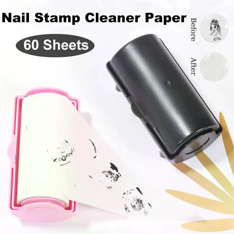 60 ورقة/لفة مزدوجة الوجهين مسمار ختم النشاف ورقة مسمار الفن الختام نمط الطباعة النفط أداة إزالة الصواميل مسمار ختم نشاف ورقة #2