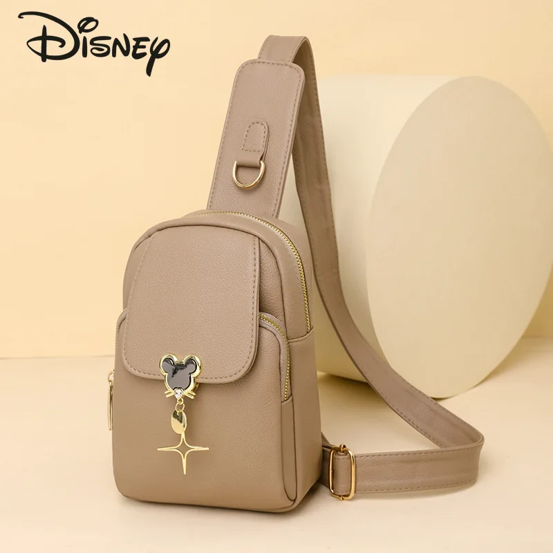 Disney Mickey New Women's Chest Bag Fashion High Quality Women's Crossbody Bag Popular Solid Color Versatile Casual Women's Bag