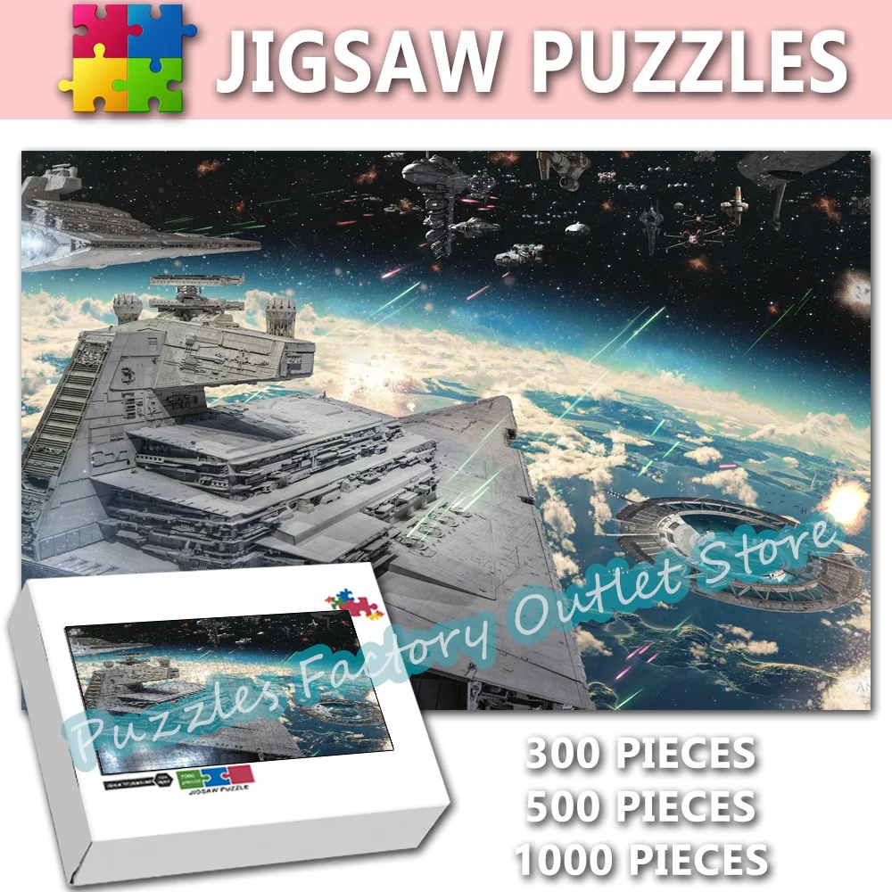 Sci-Fi Future Movies Print Jigsaw Puzzles Space Station Spacecraft 300/500/1000 Pieces Puzzle for Adult Decompressing Game Toys