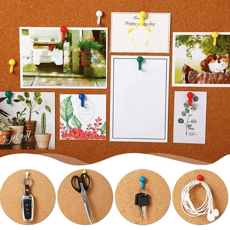 50pcs punaises crochets têtes en plastique punaises crochets décoratifs punaises crochet dos punaises crochet pour panneau de liège