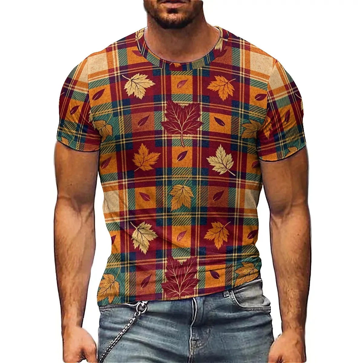 

Family Gathering & Outdoor Sports Men's 3D Printed Short-Sleeve T-Shirt - Basic Top