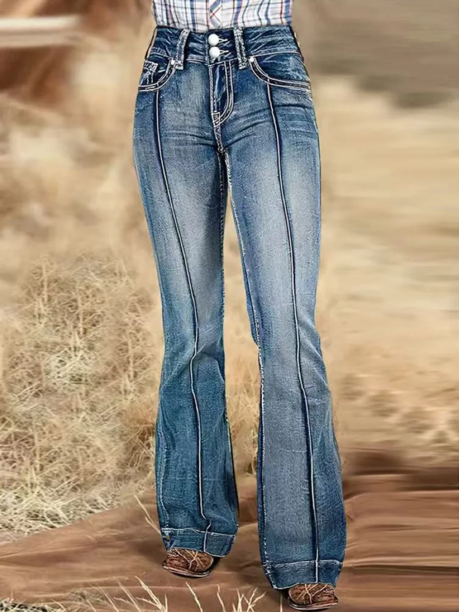 【HME】High-waisted Flared Pants for Women.The Refined High-waist Design And Classic Flared Silhouette