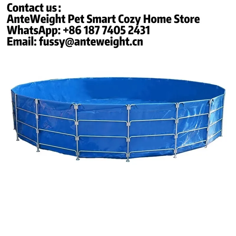 2026 Aquaculture Equipment with High-Strength Steel Frame and Leak-Proof PVC Liner Tarpaulin Fish Pond for Fish Farming