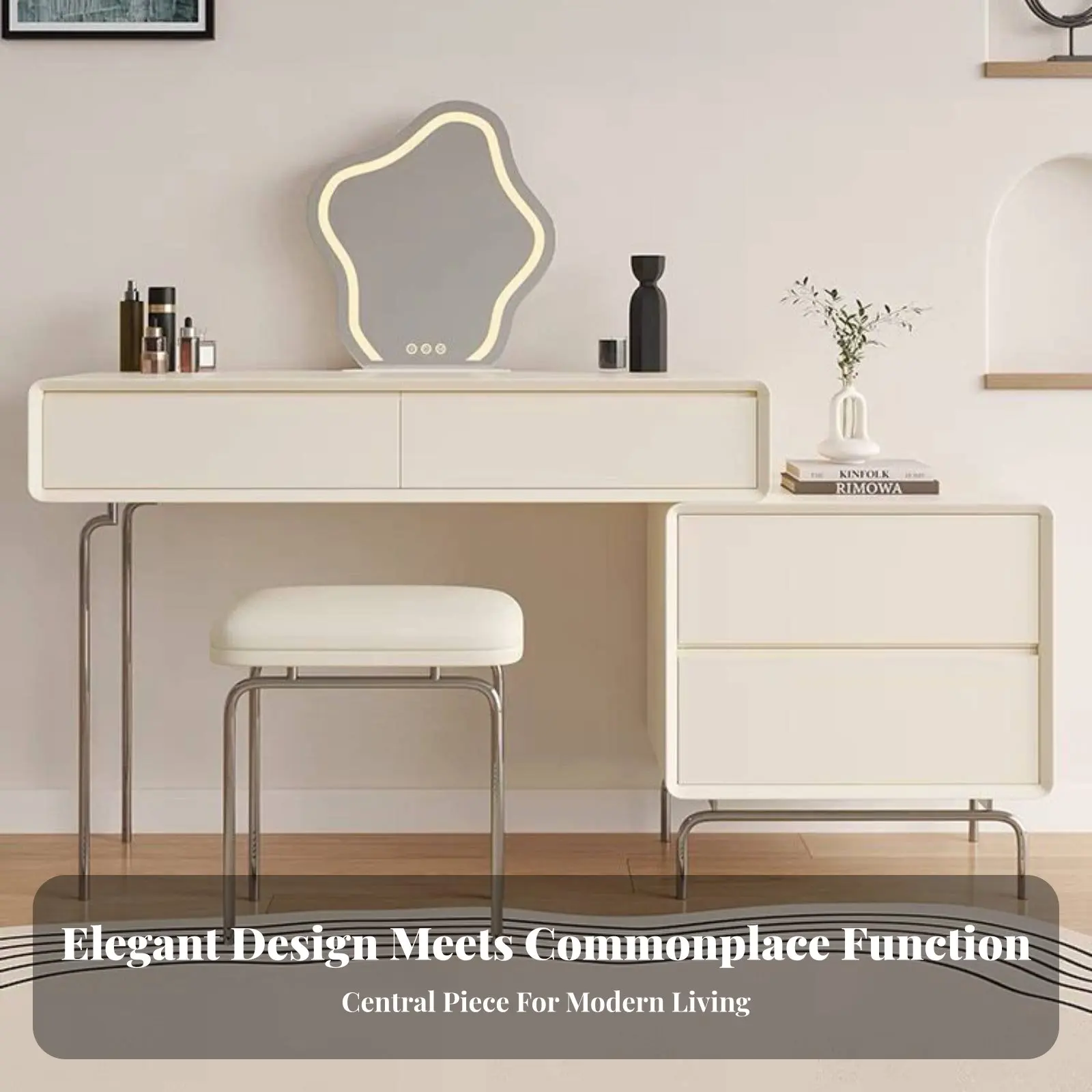 

Металлический табурет Cushiarrives Readyd: современный минималистичный дизайн, ретро-стиль, многофункциональный, для туалетного столика