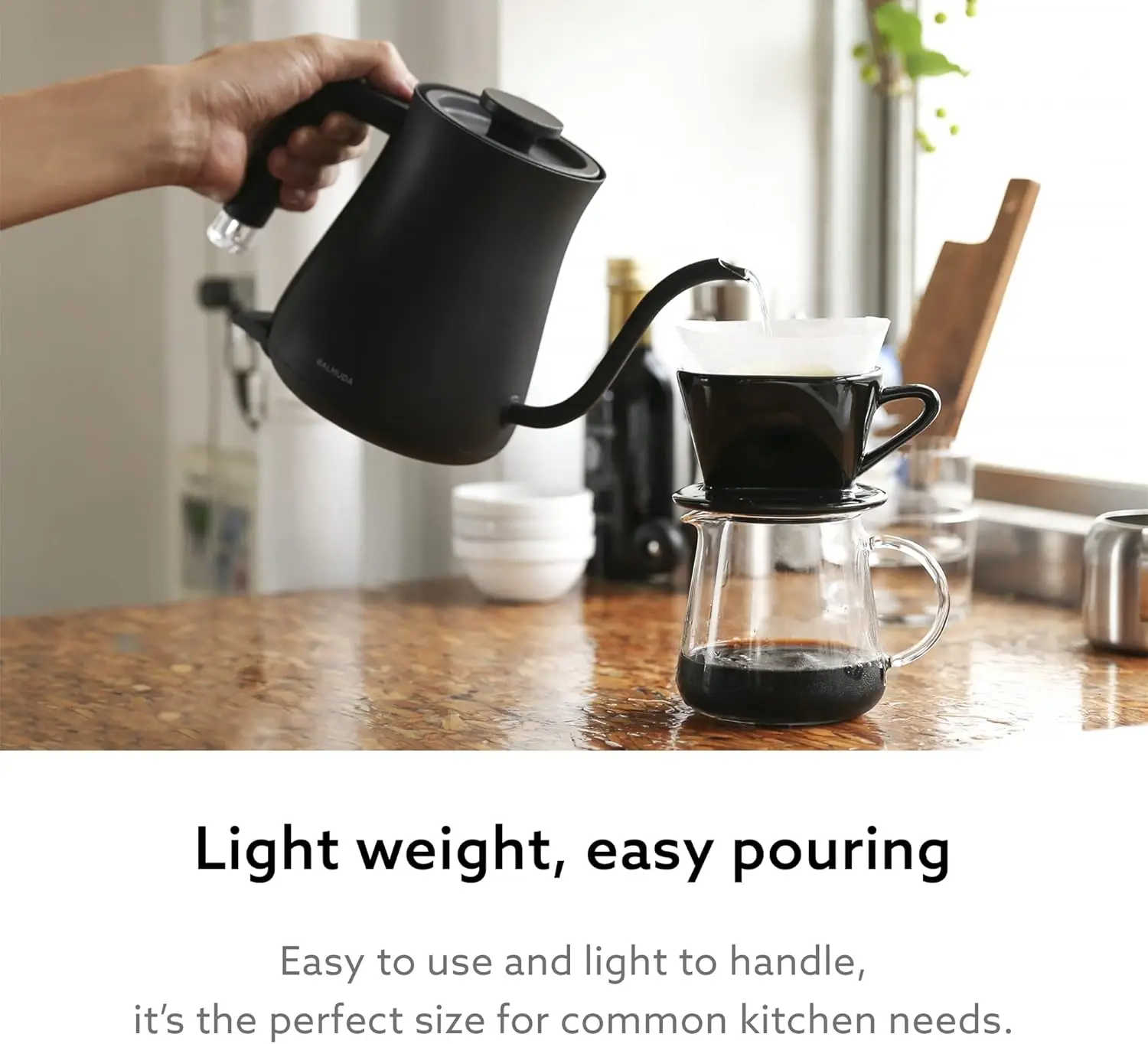 The Kettle Electric Gooseneck Kettle LightweightStainless Steel 0.6L (20fl oz) Capacity Neon Light Indicator Perfec