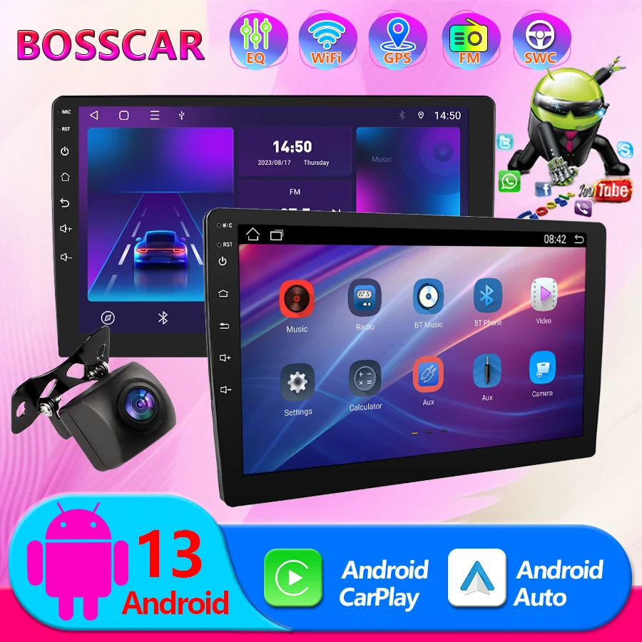 

BOSSCAR Universal 7"9"10" Car Radio 2Din Android Carplay Touchscreen Multimedia Video Player Wireless GPS FM MP5 MP4 Autoradio