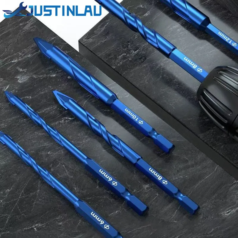 JUSTINLAU High Hardness Eccentric Drill Precision Drilling 6/8/10/12mm Glass Tile Ceramic Punching Rock Slab Triangle Drill bit