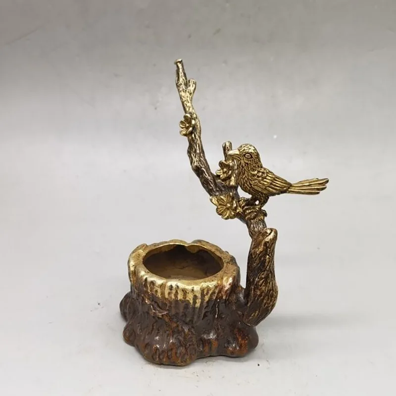 Antique Gilt Plum Blossom Holder Home Decor Brass 