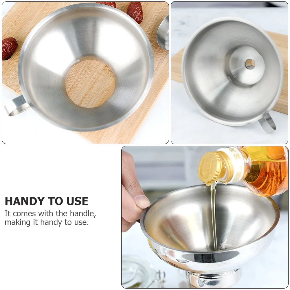 

Stainless Steel Kitchen Oil Kitchen Funnel Filter Strainer Canning Cooking Home Restaurant Bar