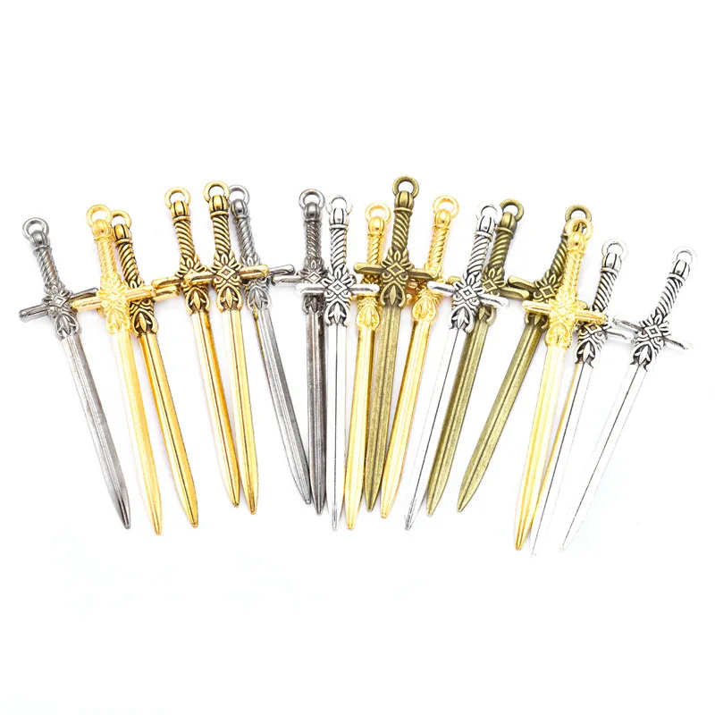 10pcs/lot Vintage Star Sword Samurai Knife Charm Pendants Making DIY Stainless Steel Handmade Finding Jewelry