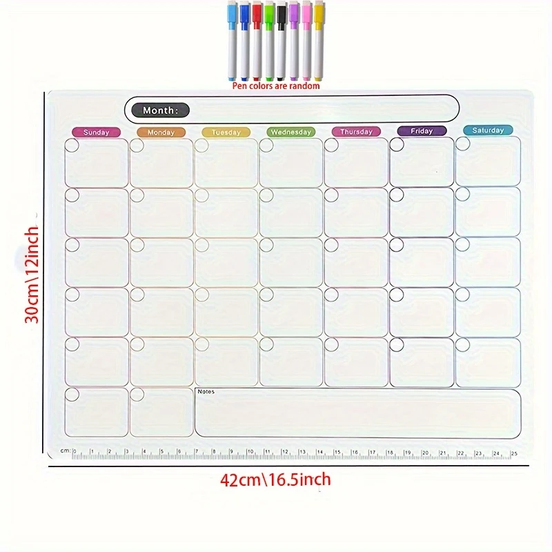 A magnetic refrigerator mat，PVCCreative Writing Board，Daily Planner Calendar，Office Supplies，Cardboard material，Used for weekly