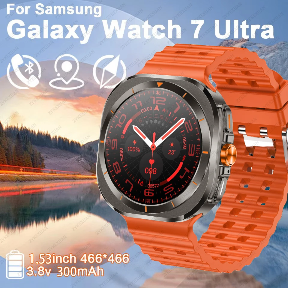 Para Samsung Galaxy Watch 7 Ultra GPS NFC brújula reloj inteligente deportes al aire libre hombre AMOLED BT llamada IP68 Galaxy 6 reloj inteligente actualizado