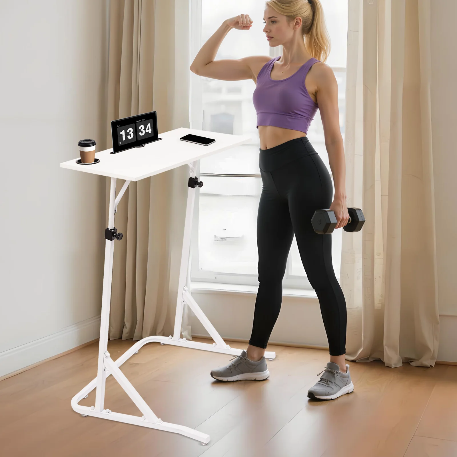 

Adjustable Bike Trainer Desk Workstation Standing Desk for Work Bike Trainer Stand Table